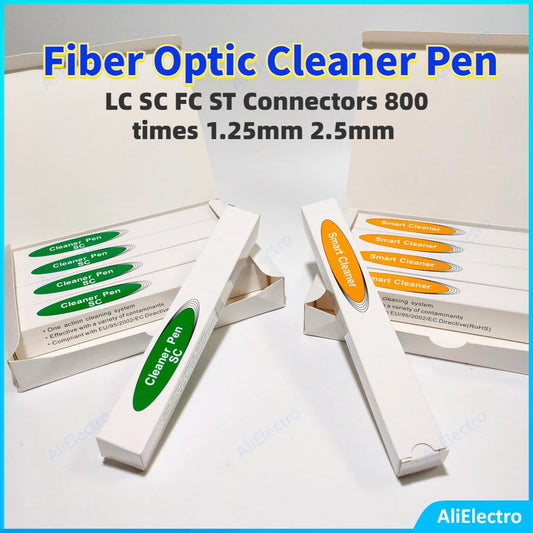 5PCS Fiber Optic Cleaner Pen LC SC FC ST Connectors Adapters One Click and Ferrules 800 times Cleaning 1.25mm 2.5mm free ship