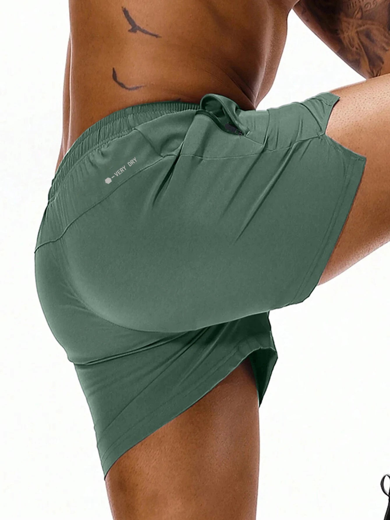 Men's Quick Dry Running Shorts with Drawstring and Zip Pockets - Ideal for Athletic Workouts and Gym Sessions