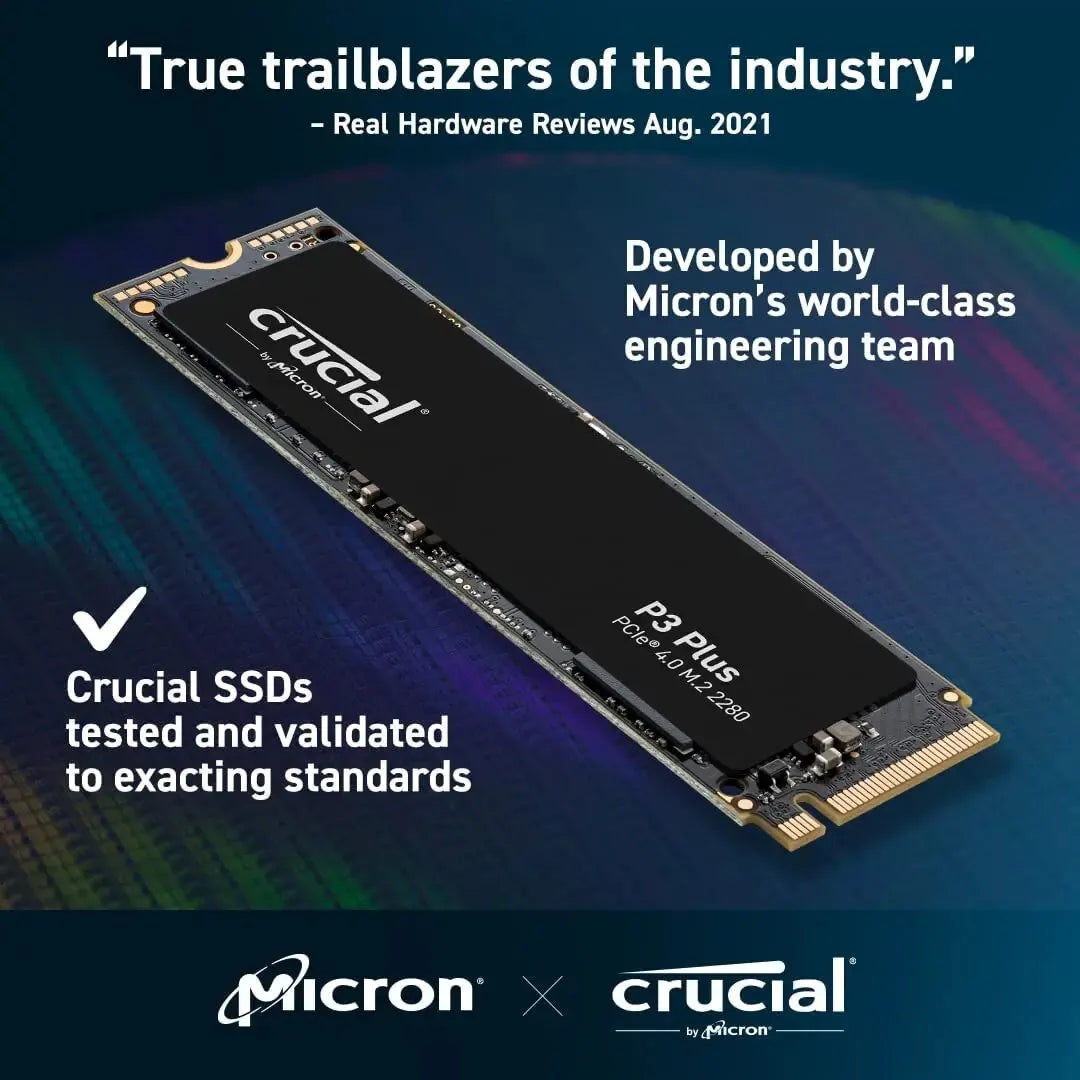 Crucial P3 Plus 2TB 1TB 500GB PCIe Gen4 3D NAND NVMe M.2 2280 SSD, up to 5000MB/s  Solid State Drive Disk