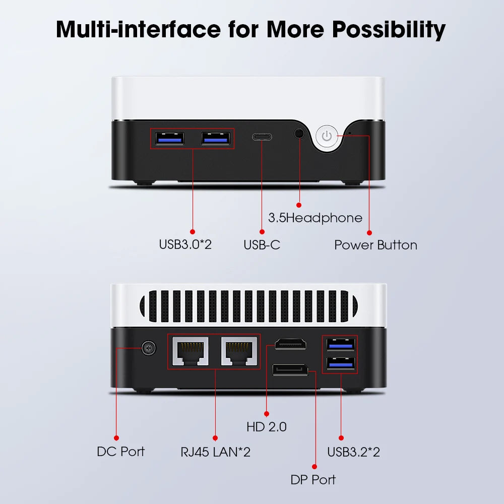 CHUWI LarkBox X Mini PC 12GB RAM 512GB SSD Intel N100 Game PC UHD Graphics for 12th Gen Intel Processors WiFi 6 Desktop Computer