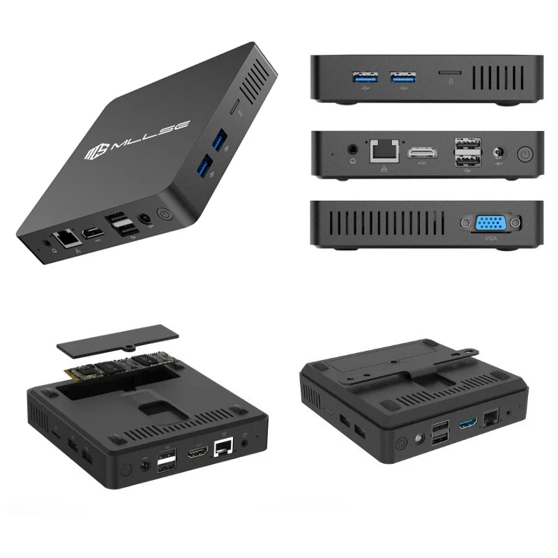 MLLSE M2 Mini PC Intel Celeron N3350 CPU 6G RAM 64G ROM USB3.0 Win10 WiFi Bluetooth 4.2 Desktop Portable Computer