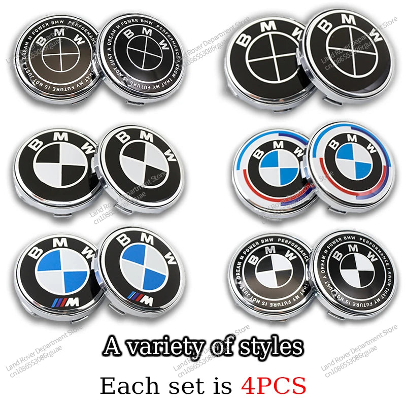 4pcs 56/60mm Car Wheel Center Hub Cap Stickers Styling For BMW M Performance E36 E46 E60 E90 E91 E92 E93 F30 F20 M3 Accessories