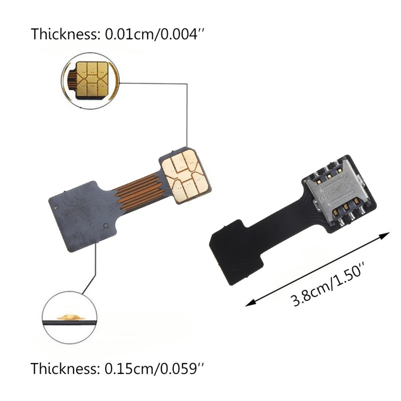 Hybrid Double Dual SIM Card Micro SD Adapter for Android Phone Extender Nano Mic