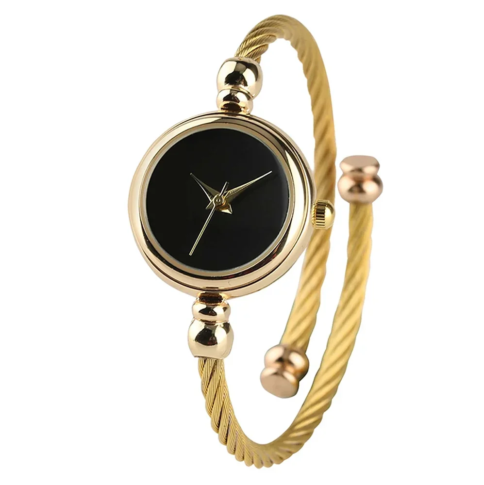 2PCS Fashion Luxury Women's Watch Gold Fine Strap Ladies Watch For Bracelet Montre Femme Female Wrist Watch Women Clock Relojes