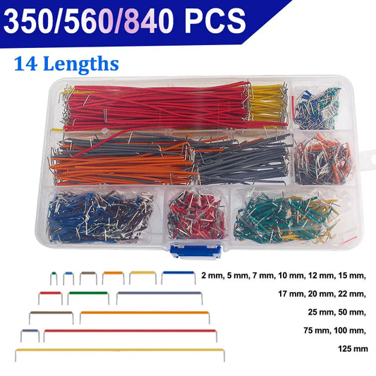 840/560/350PCS Breadboard Jumper Wire Kit with Box 14 Lengths Assorted for Breadboard Prototyping Circuit Boards Diy Electronics