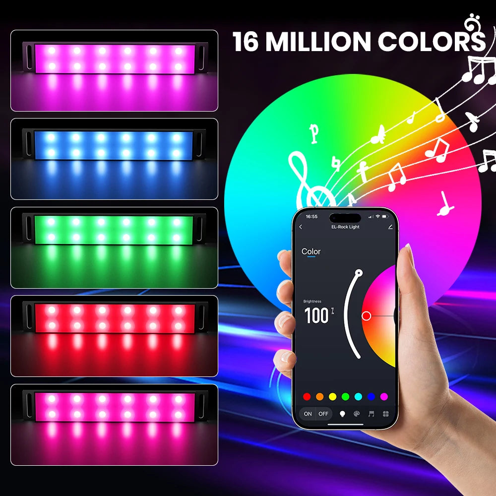 Ambient Car Led Neon Interior Light RGB Bluetooth 3 Key Remote Control Ambient Music Light Car Interior Auto Decoration 12V App