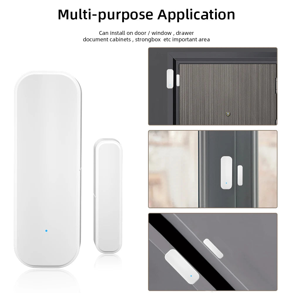 ONENUO Tuya Wifi Door Sensor Window Entry Sensor Security Burglar Door Sensor Alarm Smart Life Magnetic Door Sensor Alexa Google