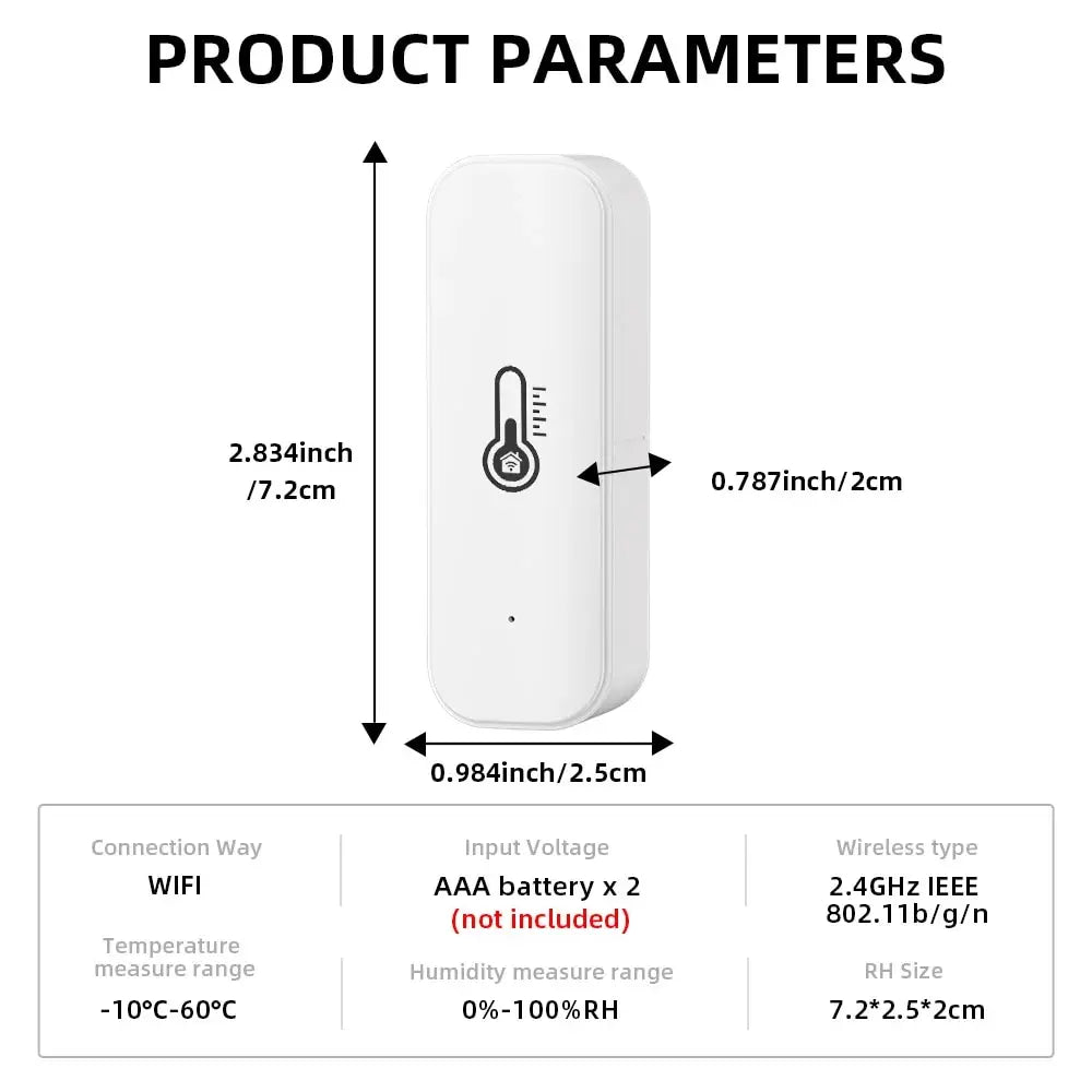 Tuya WiFi/ZigBee Temperature and Humidity Smart Home Thermometer Hygrometer APP Remote Alarm Work with Alexa Google Home