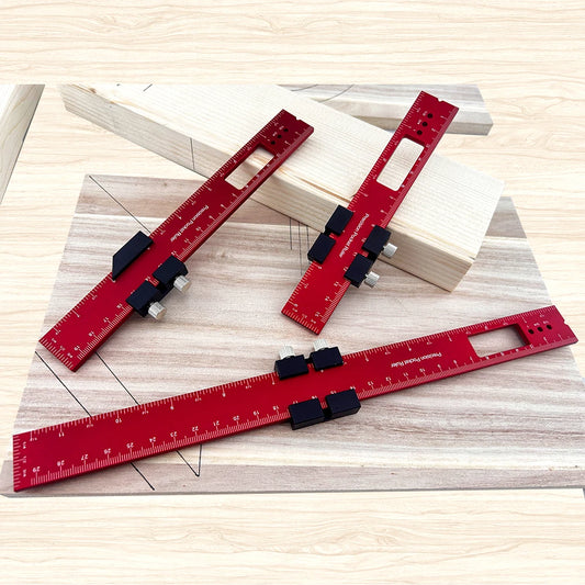 Woodworking ToolsRuler Precision Pocket Ruler  Slide Ruler Inch/Metric T-Track Metal Slide Stops Aluminum Precision Rulerler