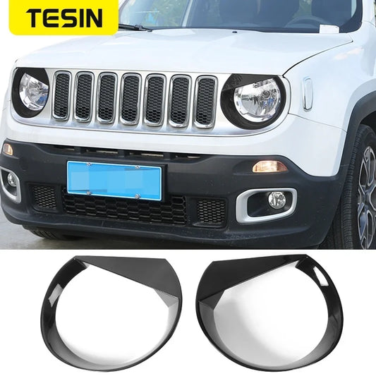 TESIN Lamp Hoods for Jeep Renegade Car Headlight Lamp Decoration Cover for Jeep Renegade 2016 2017 2018 Exterior Accessories