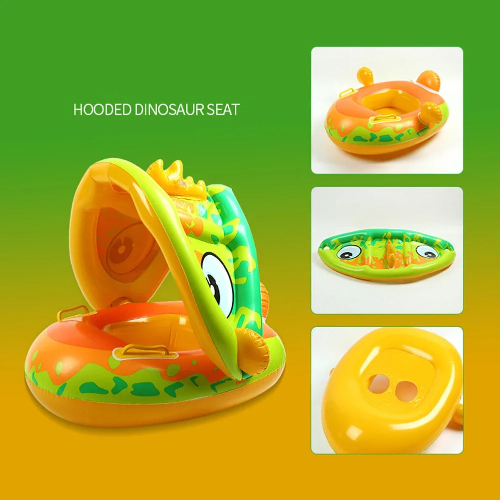 Inflatable Baby Swimming Rings Seat Floating Sun Shade Toddler Swim Circle Fun Pool Bathtub Summer Beach Party Water Toys