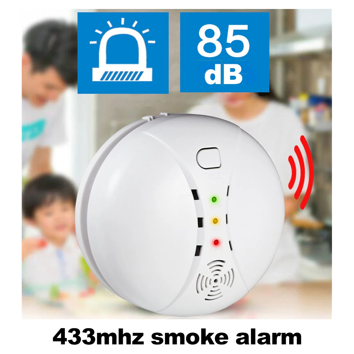 Independent Wireless 433MHz Smoke Sensor High Decibel Sound Alarm Fire Detector For WIFI GSM office home security Alarm System