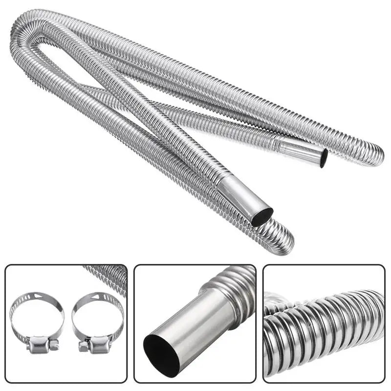 Exhaust Pipe Extension Stainless Steel Oil Vent Hose Stainless Steel Exhaust Tubing Flexible Heater Parts Exhaust Hose Parking