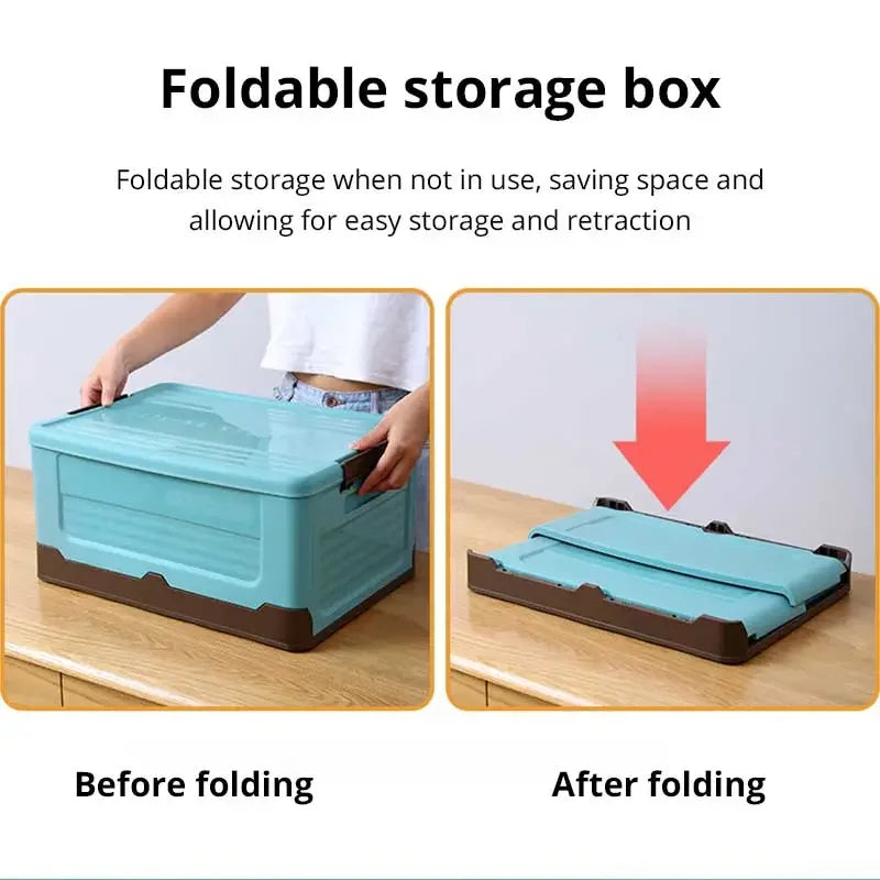 1pc Foldable Storage Box Wardrobe Storage Box Large Capacity For Toy Clothes Snacks Books Shoes Plastic Box For Car Household