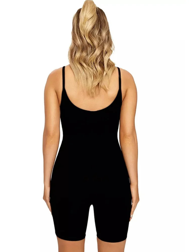 Werid Puss Sleeveless Women Rompers Fitness Solid Stretchy Skinny Active Wear Solid Black Streetwear Casual Bodycon Slim Outfits