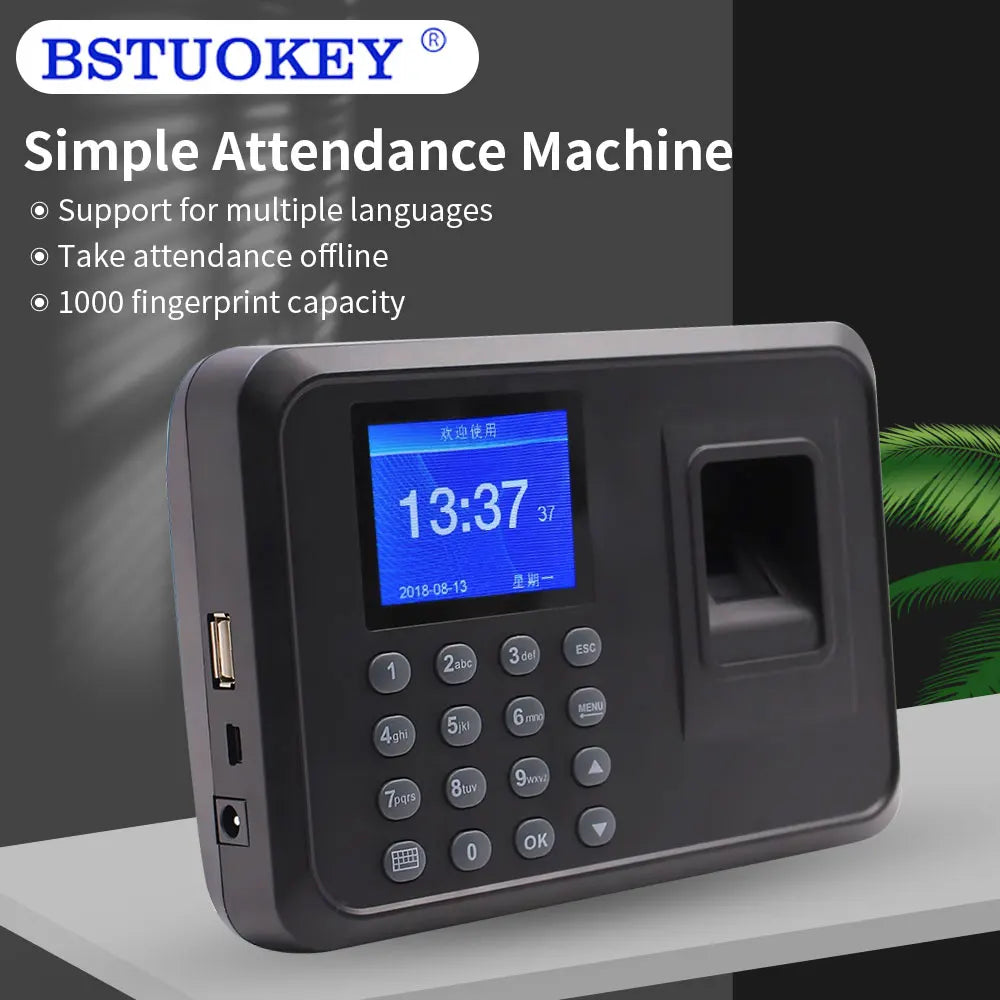 Biometric Fingerprint Attendance Machine Smart Fingerprint Time Attendance Machine Time Clocking Recorder Employee Worker Device