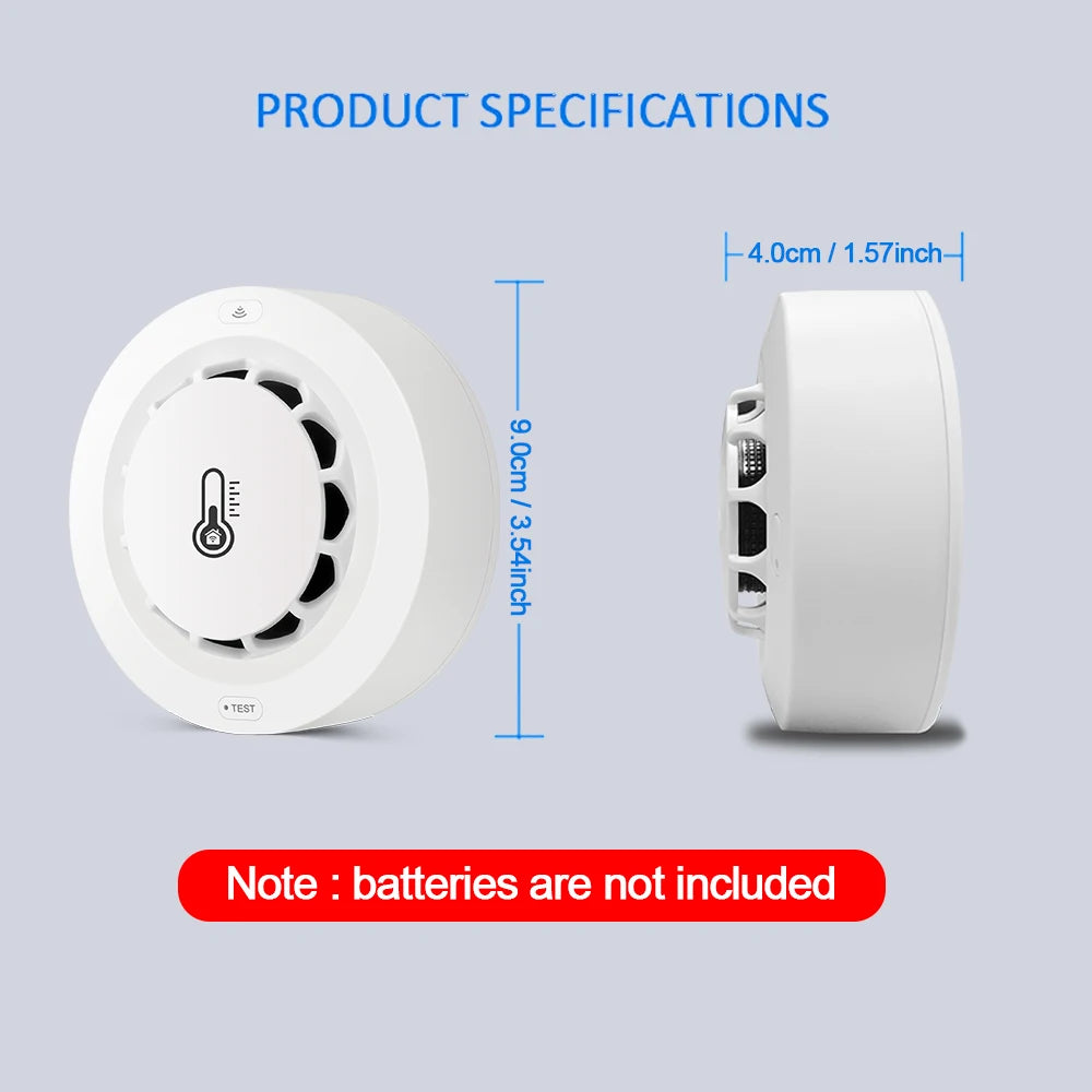 Tuya WiFi Smoke Alarm Temperature And Humidity Detection 3 In1 Fire Protection Smoke Detector Sensor Smart Life Firefighter