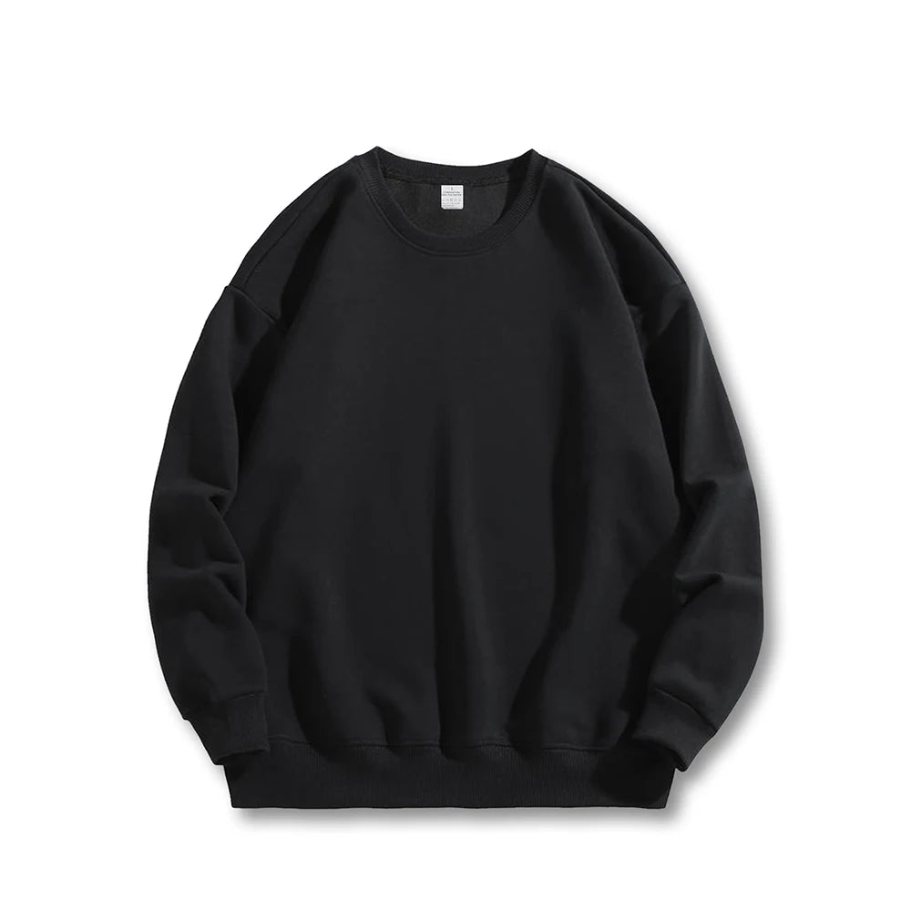 Men Oversized Pullover Fashion Solid Color Sweatshirt Men O Neck Long Sleeve Casual Sweatshirt Street Sportswear