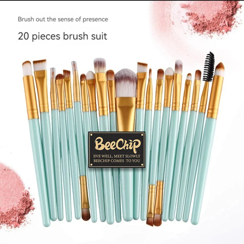 20 PCS Makeup Brush Set Eye Shadow Brush Set Foundation Brush Beauty Tools Super Soft Man-made Fibers Full Set