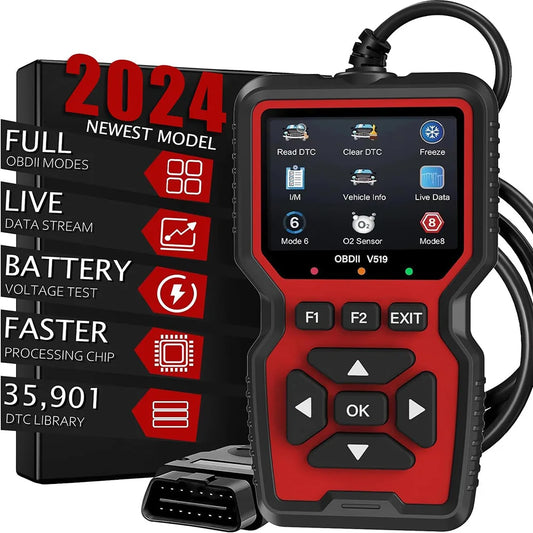 V519 V309 OBD2 Scanner Live Data Professional Mechanic Diagnostic Code Reader Tool Check Engine Light Battery Voltage Testing