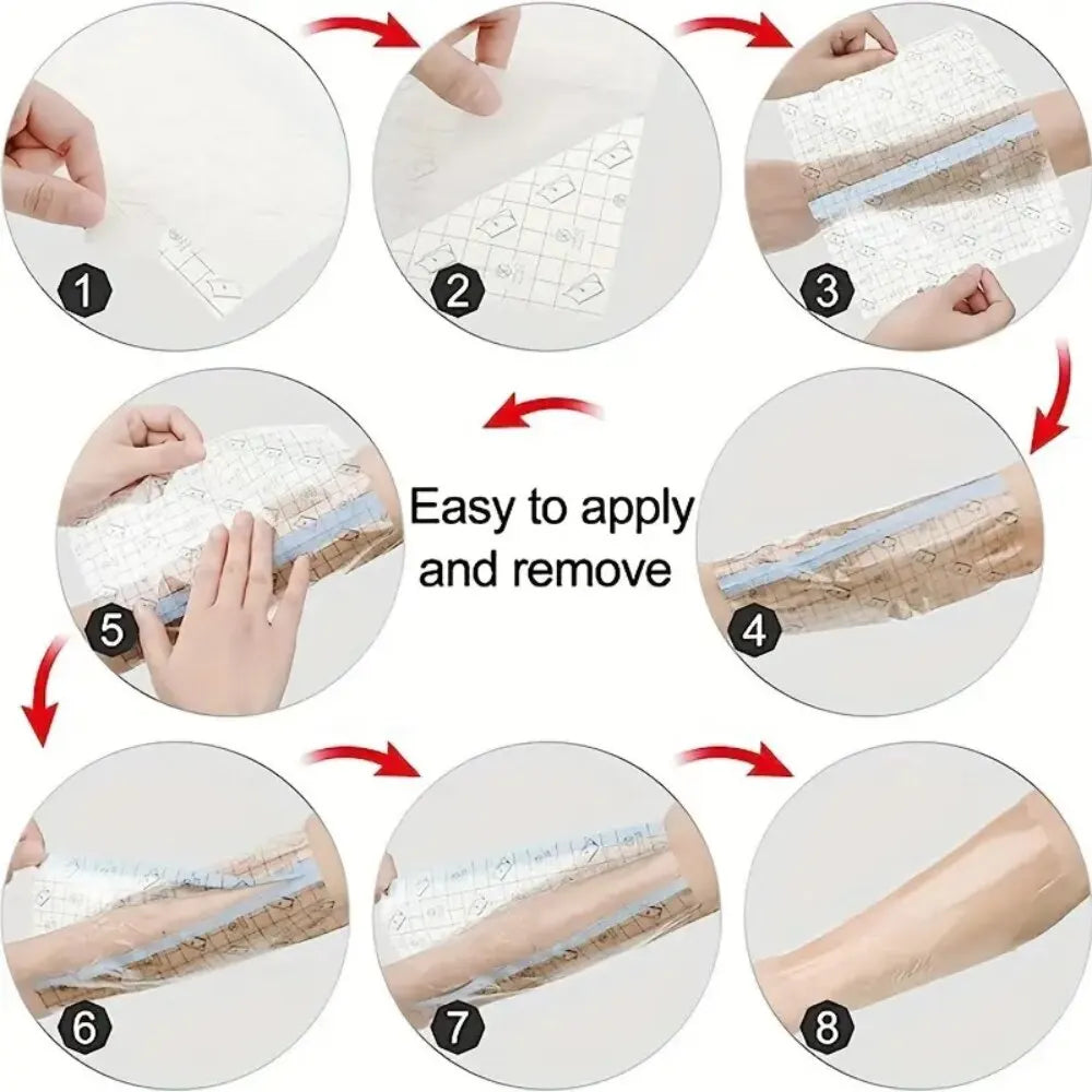 PU Waterproof Bandages Disposable Transparent Stretchable Adhesive Bandages Waterproof Protect Your Tattoos And Showers