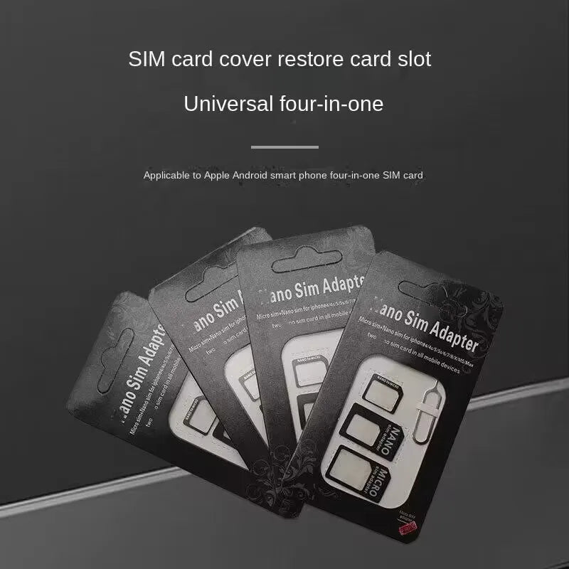 1pcs 4 in1 SIM Card Adapter Nano Micro - Standard Converter Kit with Steel Tray Eject Pin For iPhone Xiaomi Huawei Samsung