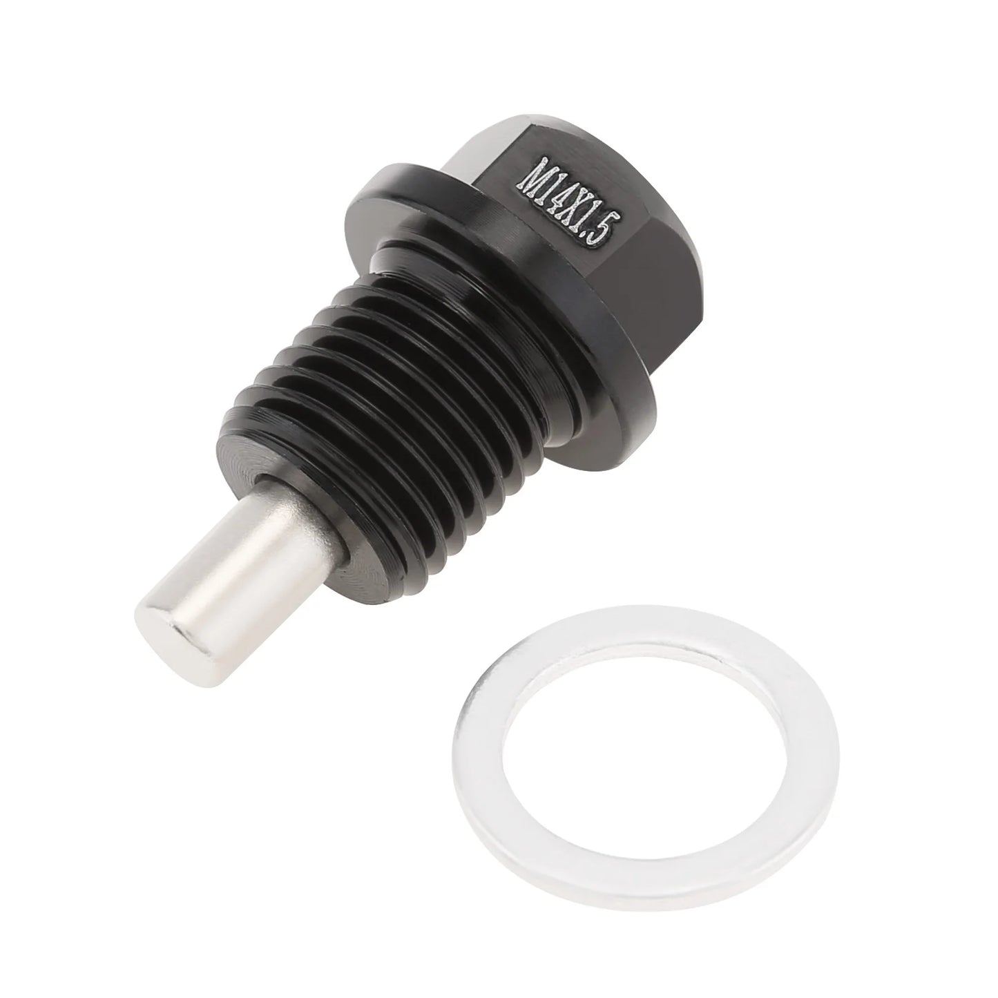 M14 x 1.5 Magnetic Oil Drain Plug T6 Aviation Aluminum with Crush Washer Gasket Fit for Ford / GM / Hyundai / KIA