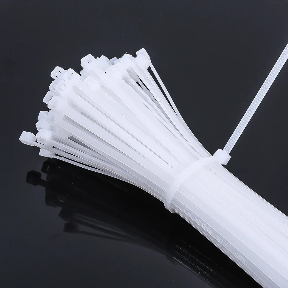 200/100Pcs Nylon Cable Ties Adjustable Self-locking Cord Ties Straps Fastening Loop Reusable Plastic Wire Ties For Home Office