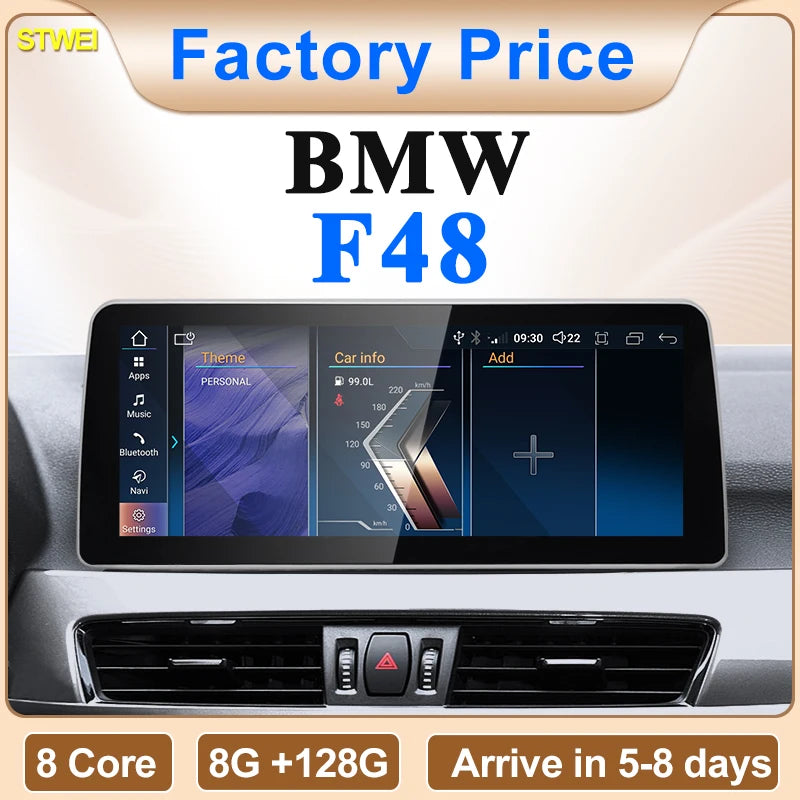 2024 New ID6 ID7 ID8 UI 12.3 Android System Wireless Carplay AUTO For BMW X1 F48 2016 2017 2018 NBT EVO Car Video Players GPS