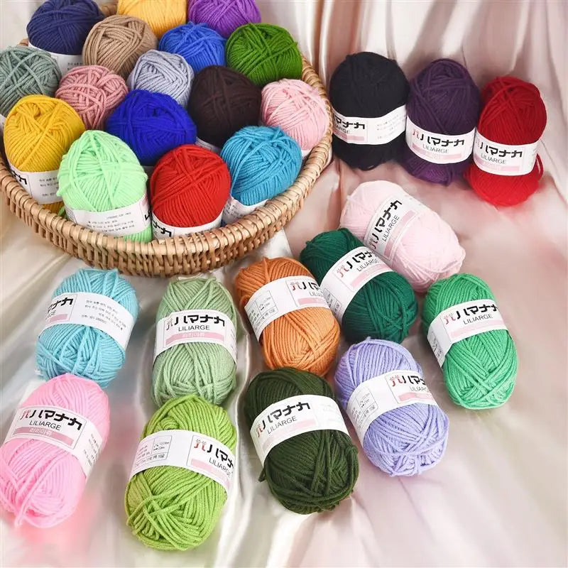 25g Soft Milk Cotton Knitting Yarn Anti-Pilling High Quality Knitting 4ply Cotton Yarn For Crochet Scarf Sweater Hat Doll Craft