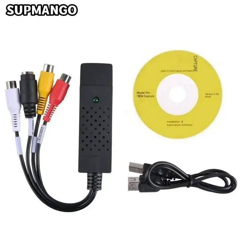 USB 2.0 Video Audio Converter Capture Card Easy Cap Video Audio Converter TV DVD VHS Audio Capture Adapter Card TV Video DVR