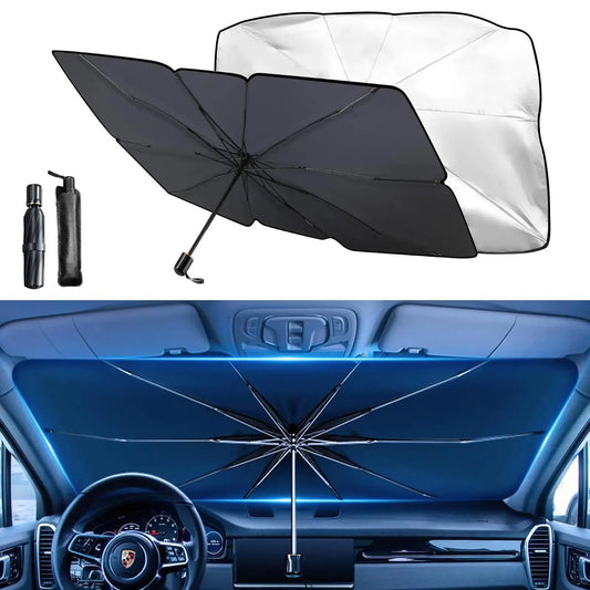 Rubber Sunshade Umbrella For Car Uv Protection Folding High Shading Car Umbrella Front Windshield High Shading Silver Sunshade