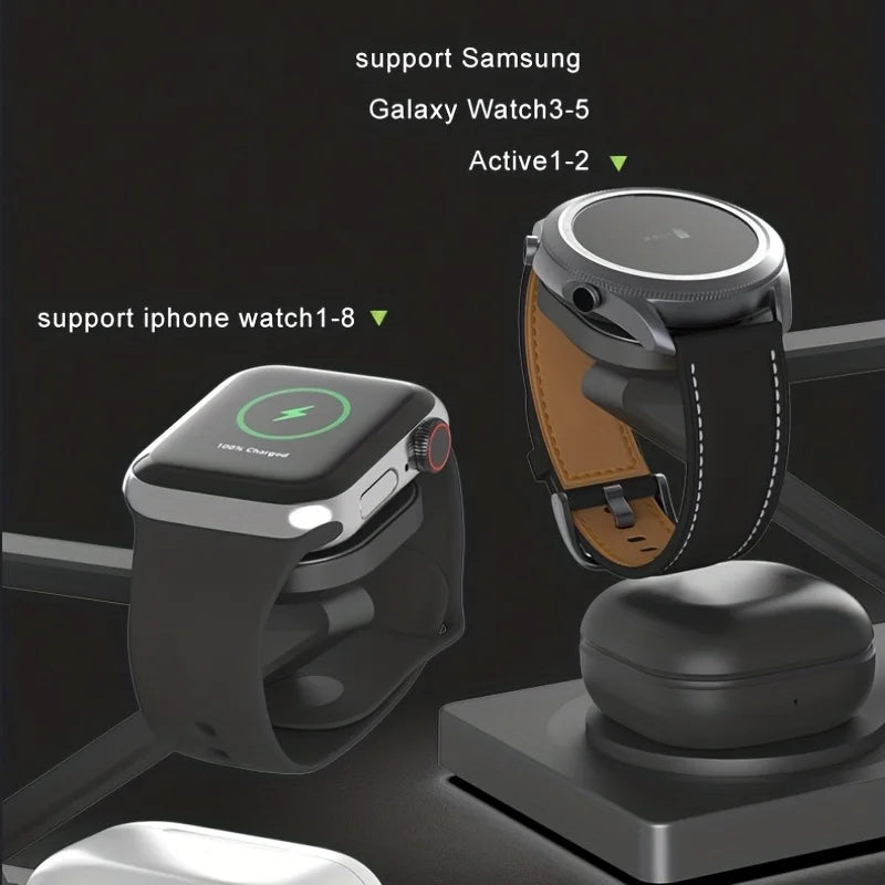 5 in 1 Wireless Chargers for iPhone 14 13 12 Pro Max AirPods 2 3 Pro Apple Watch Qi Charging Station For Samsung Galaxy Watch