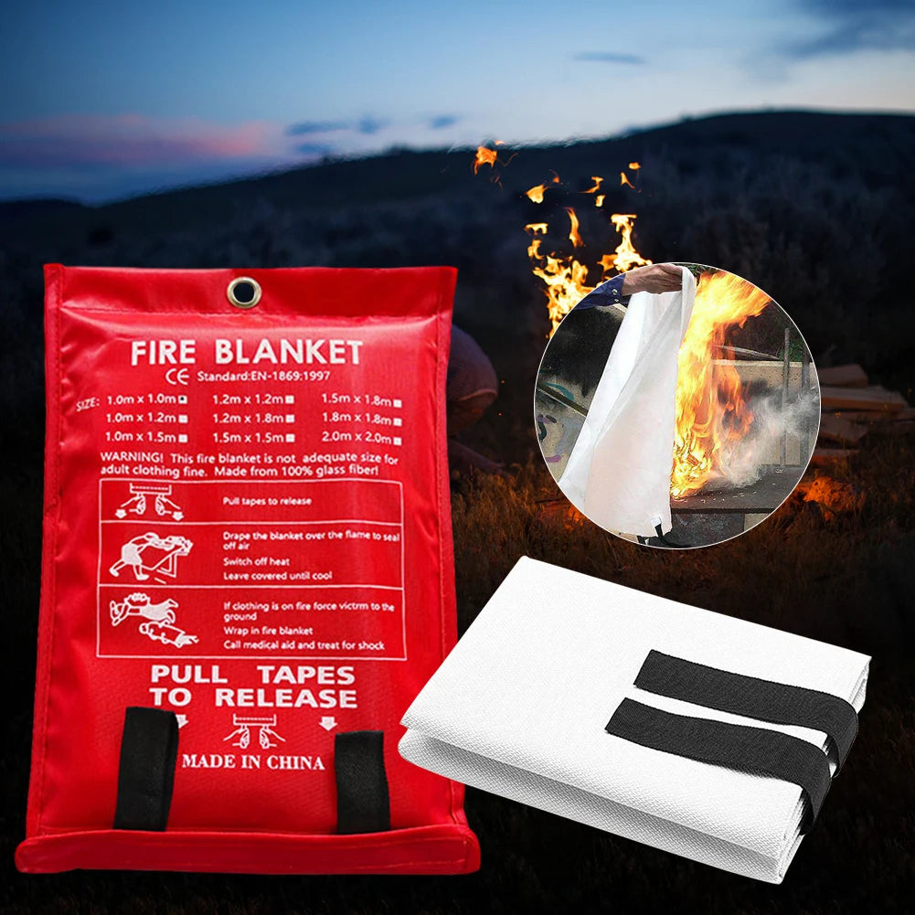 1/2M Fire Blanket Home Safety Fighting Fire Extinguishers Fireproof Welding Blanket Emergency Survival Fire Shelter Safety Cover