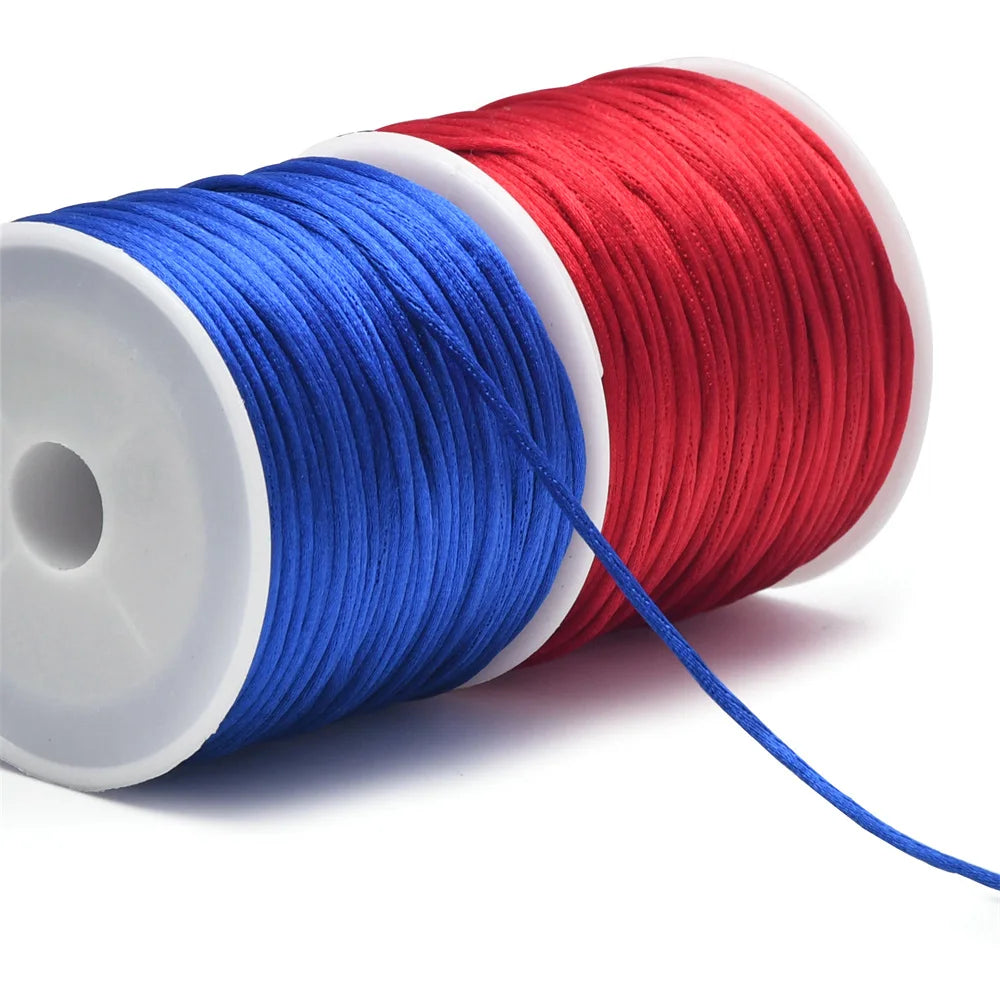 1.5mm Crafts Satin Rattail Cord String from Nylon for Chinese Knot, Macramé, Trim, Jewelry Making 24 Yards