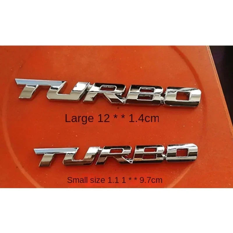 TURBO Car 3D Zinc Alloy Stickers Body Rear Label Side Trim Decals Car Styling Decoration Sticker Auto Exterior Decor Accessories