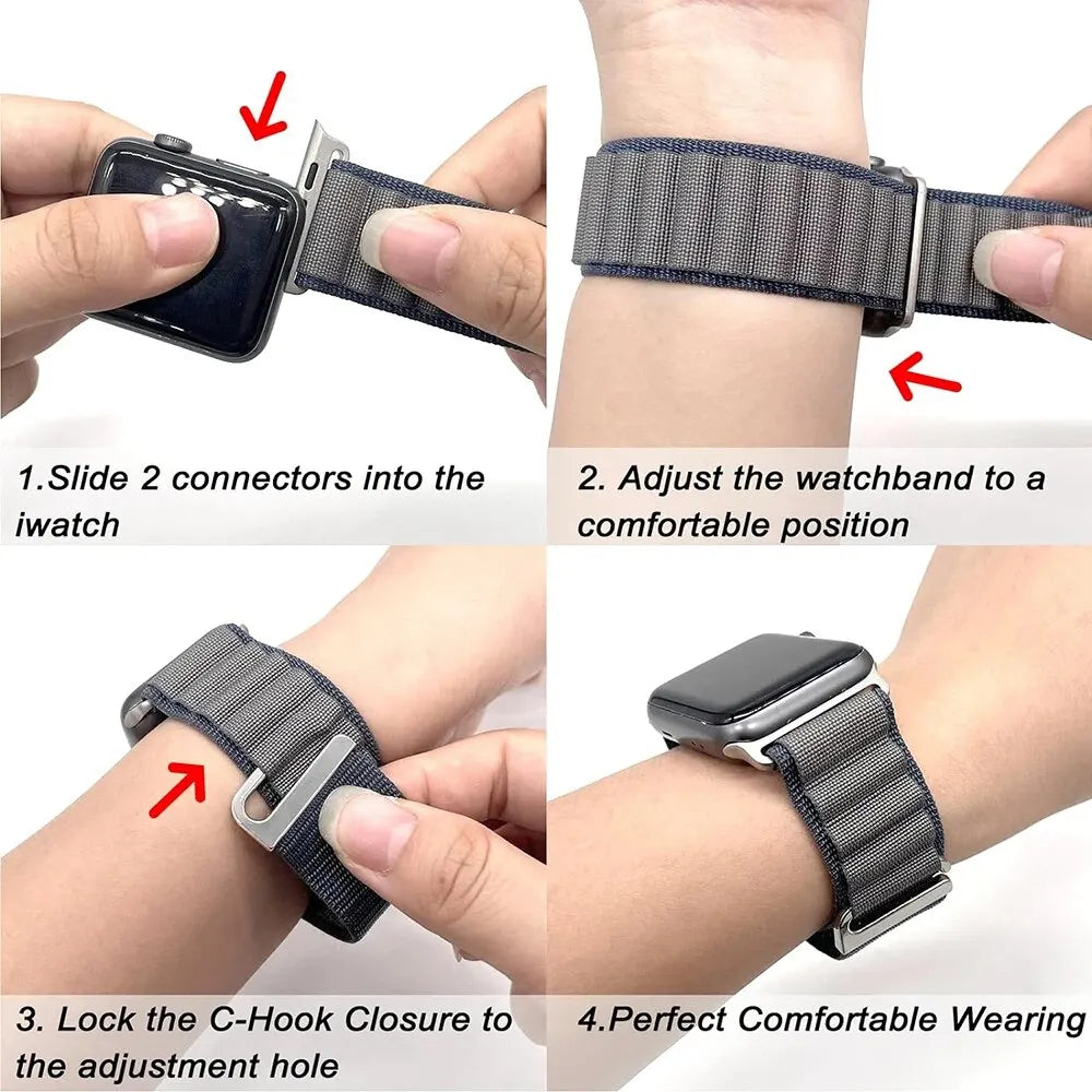 Alpine Loop for Apple Watch Ultra 2/1 Band 49mm 45mm 44m 42mm 41mm 40mm 38mm Nylon Strap for IWatch 9 8 7 6 5 4 3 SE Bracelet