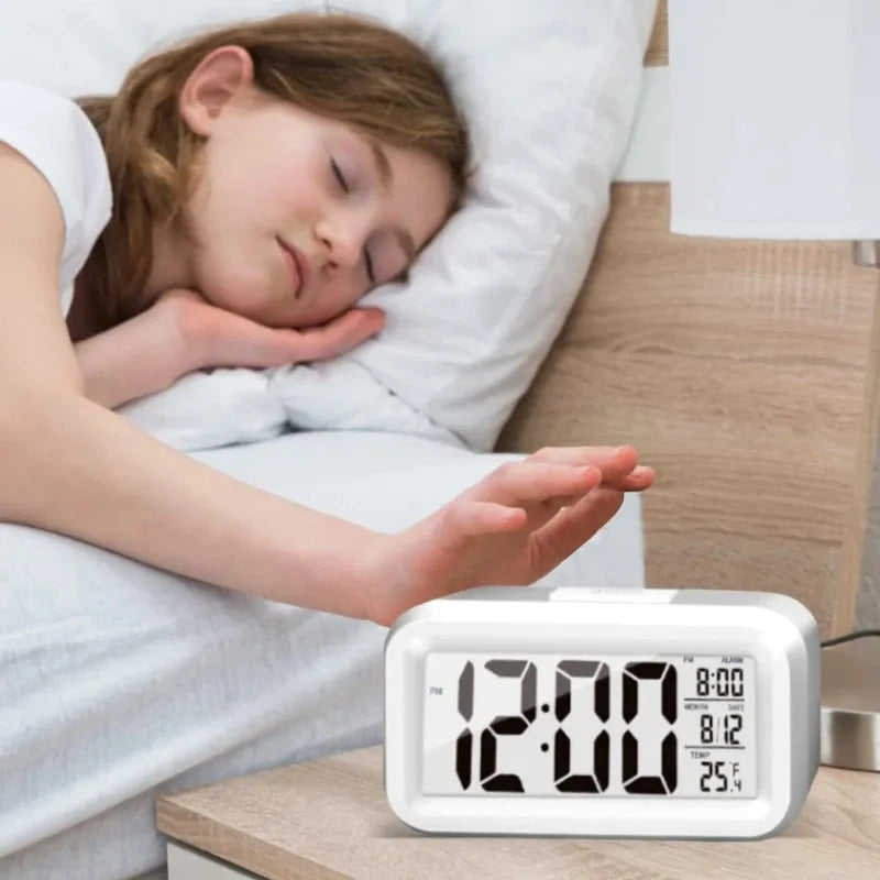 LED Digital Alarm Clock Backlight Snooze Data Time Calendar Desktop Multifunction Electronic Backlight Table Clock