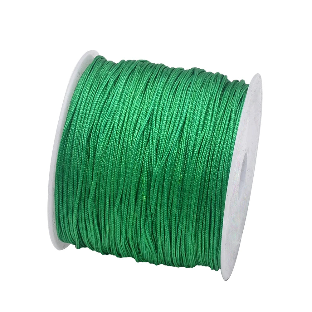 50Yds 0.8mm Crafts Nylon Cord For Jewelry Making Beading Braided Nylon Satin String for Bracelets Rattail Trim Chinese Knot