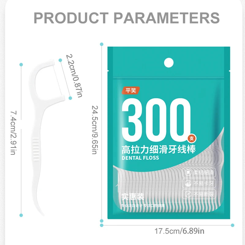 600PCS Dental Floss Dental Floss Picks Clean Between Teeth Interdental Brush Toothpick Floss Picks Oral Hygiene Care