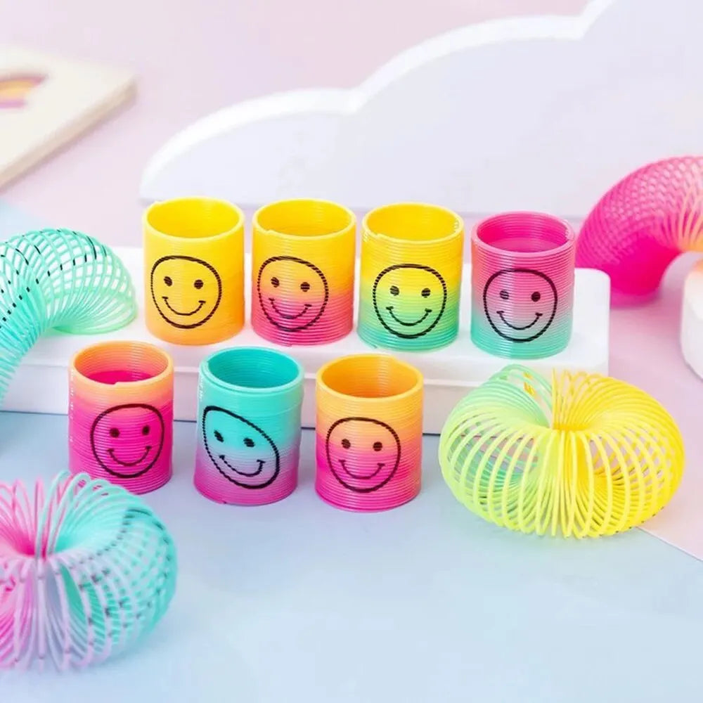 12 Pcs Mini Rainbow Magic Springs Toys Children Birthday Party Favors Giveaway Gifts Souvenir Kindergarten Guest Pinata Fillers