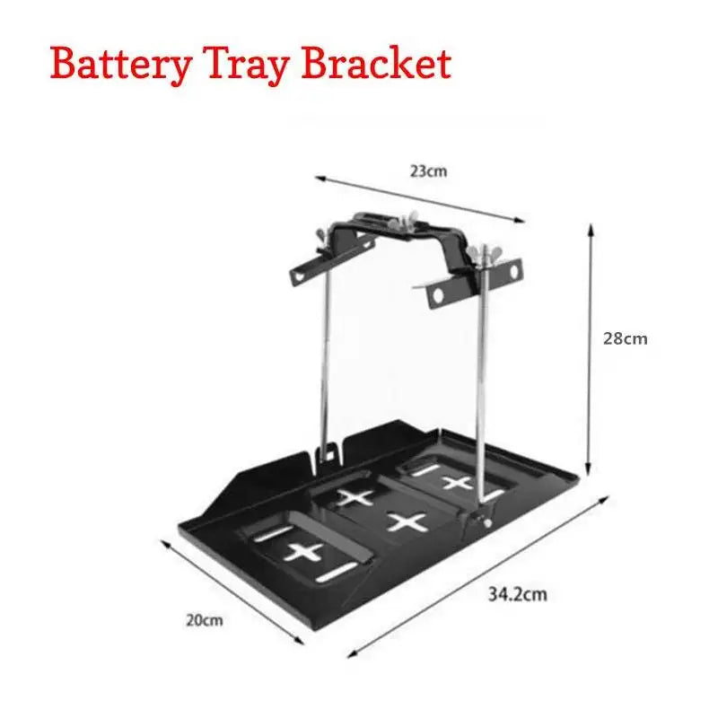 28cm/34cm Car Battery Tray Bracket Car Storage Battery Holder Tray Adjustable Hold Down Clamp for Marine Boat RV SUV (-ZJ02)