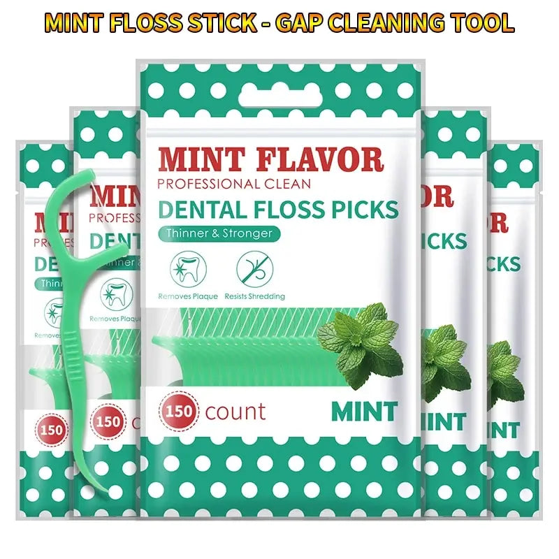 300pcs Mint Floss Stick - Cleaning Tools for Teeth Gaps