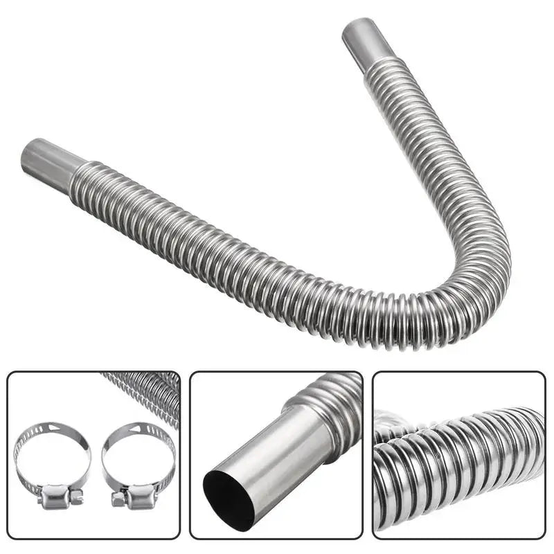 Exhaust Pipe Extension Stainless Steel Oil Vent Hose Stainless Steel Exhaust Tubing Flexible Heater Parts Exhaust Hose Parking