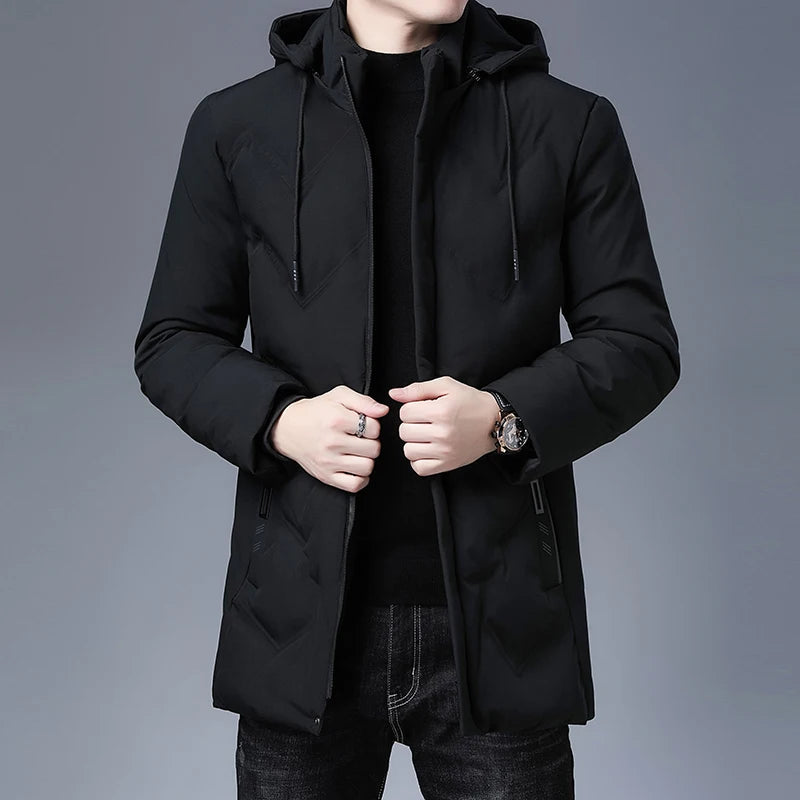 Men's Clothing Top Quality New Fashion Brand Hooded Casual Fashion Long Thicken Outwear Parkas Jackets Winter Windbreaker Coats