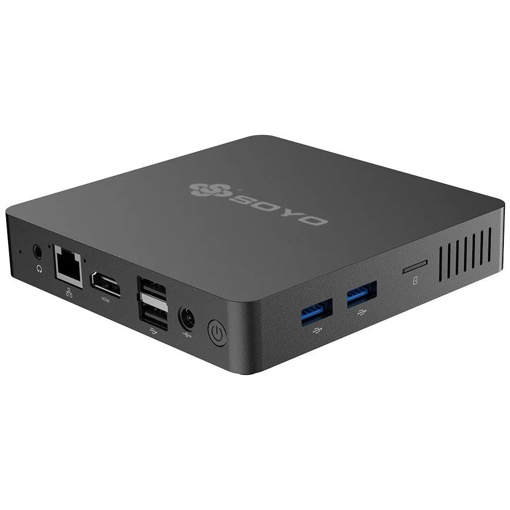 SOYO M2 Mini PC: Powerful 6GB RAM, 64GB EMMC, Intel N3350, Windows 10 - Compact & Ideal for Home, Business & Gaming