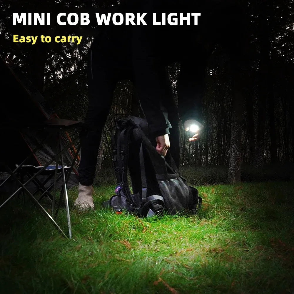 Mini LED Flashlight Keychain Multifunctional Portable COB Camping Lamps USB Charging Work Lights Outdoor Fishing Hiking Lanterna