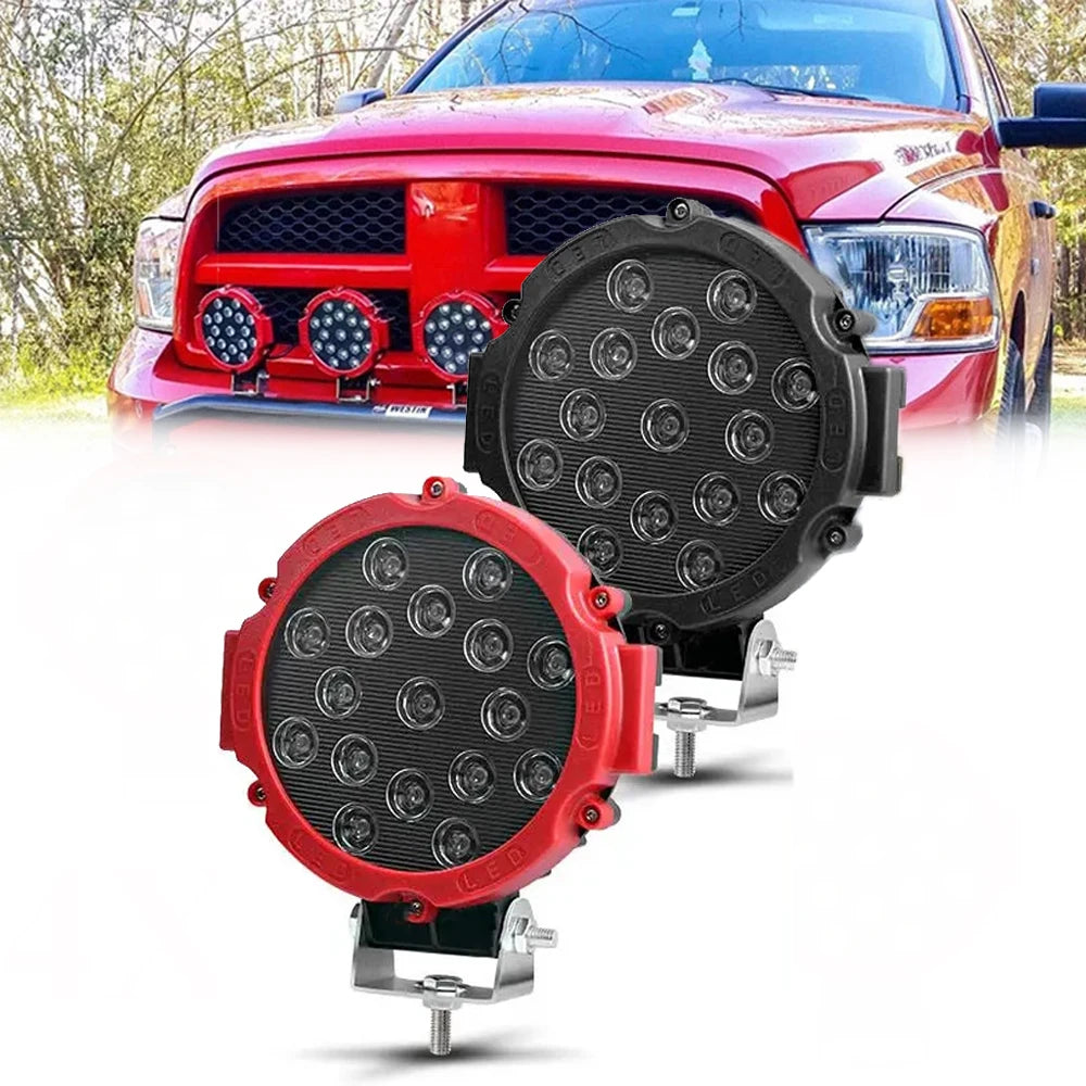 12V 51W Bright LED Light Off Road 4x4 Spotlight Car Headlight Work Spot Lamp For Truck JEEP Hummer Car Work light Accessories