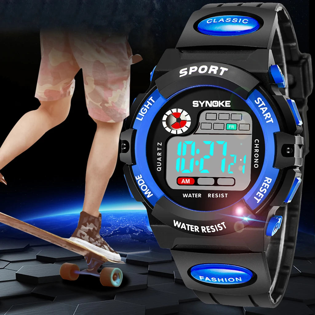 Student Sport Watches For Kids Colorful Electronic Watches Waterproof Clock Children Digital Watch For Boys Fashions Synoke