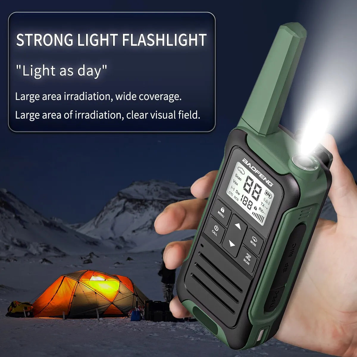 2pcs Baofeng F22 Mini Walkie Talkie PMR FRS Long Range Rechargable Portable Kids Two Way Radio Type-C Charger for Camping Trip